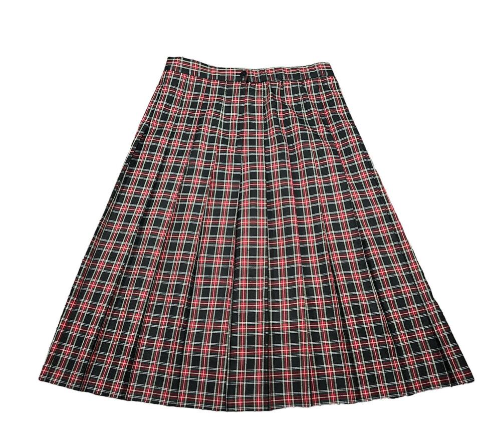 Vintage 90s NYCC NY Clothing Plaid Pleated Gothic Punk Rock Long Skirt Size 14